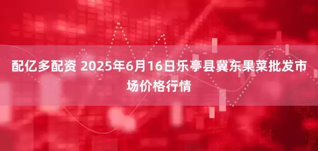 配亿多配资 2025年6月16日乐亭县冀东果菜批发市场价格行情